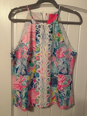 Lilly Pulitzer Pearl top in the print Pop Up Summer remix size 12
